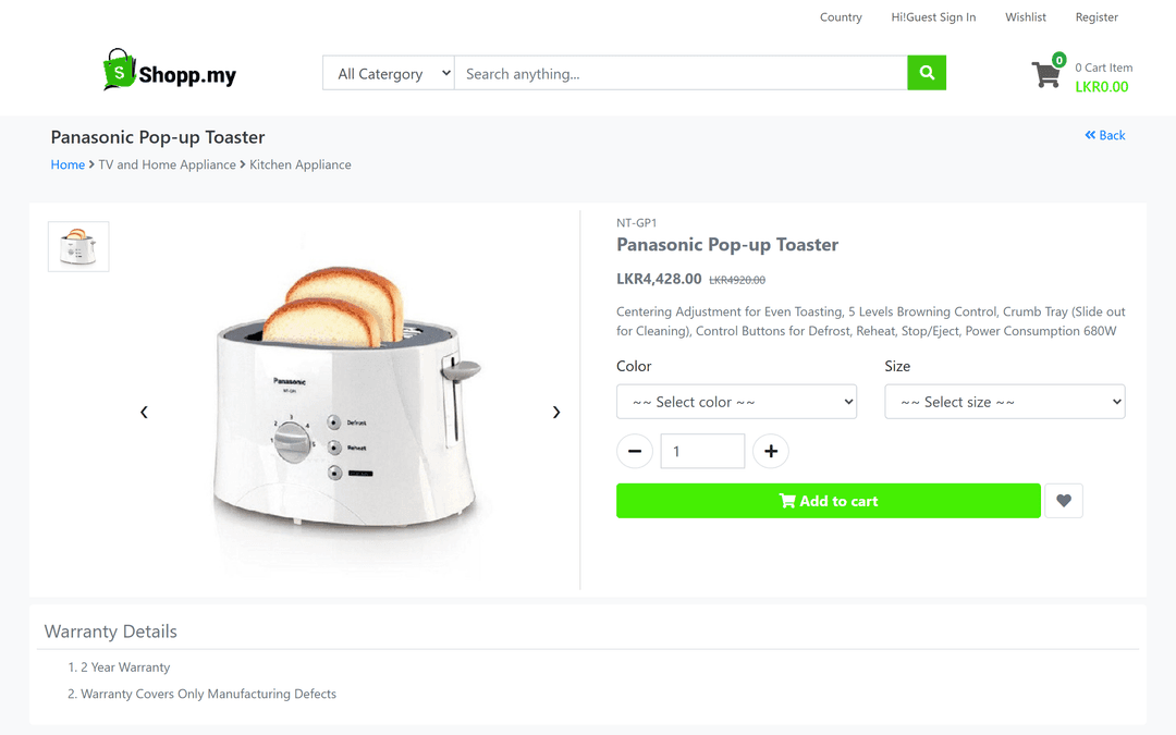 E-commerce Web development